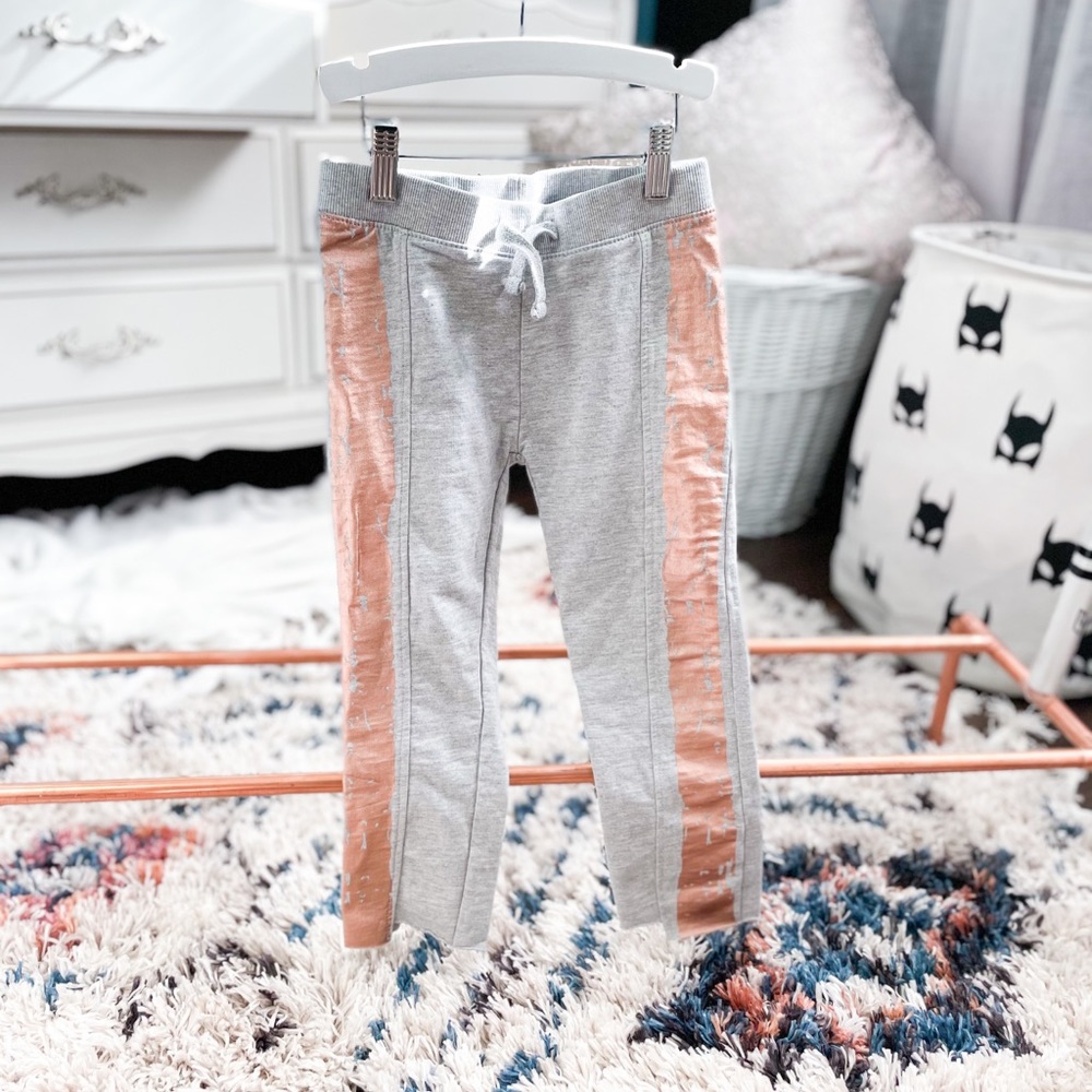 6Y Rose Gold Stripe Joggers